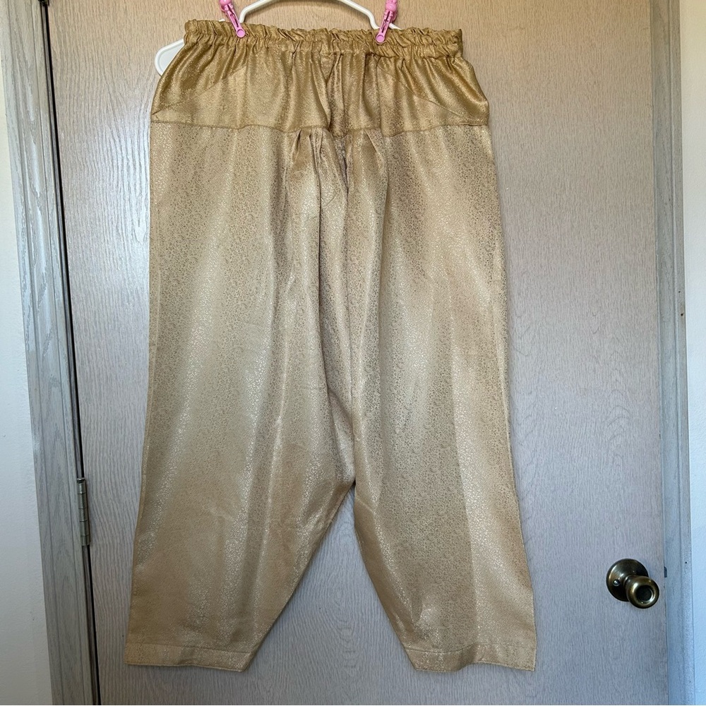 Gold Indian Dhoti Patiala Kurta Pants - Ethnic Indian Wear - Size M